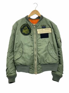 ALPHA INDUSTRIES◆kamikaze/ワッペン/フライトジャケット/MA-1/ブルゾン/M/KHK/8415-818-7352