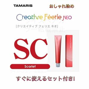 タマリス クリエイティブフェリエネオ おしゃれ染め スカーレット SC14 ヘアカラー ヘアカラー剤 ロング用 すぐに使えるセット付