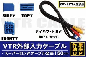 KW-1275A 同等品 VTR外部入力ケーブル トヨタ ダイハツ TOYOTA DAIHATSU NHZA-W58G 対応 アダプター ビデオ接続コード 全長150cm カーナビ