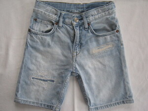 ★古着 H&M &DENIM エイチアンドエム デニムジーンズ ショートパンツ US3-4Y 約105cm ダメージ加工 ハーフパンツ KIDS キッズ 子供服★