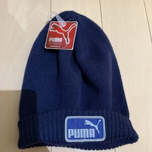 送料無料　未使用　PUMA プーマ　ニット帽　　ネイビー　　メンズ