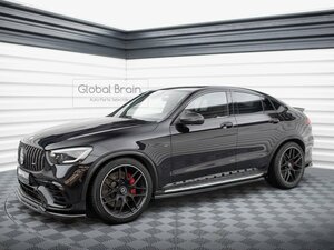 メルセデスベンツ GLC63 AMG X253 C253 サイド スカート ディフューザー / スプリッター バンパー トリム アンダー カバー カナード