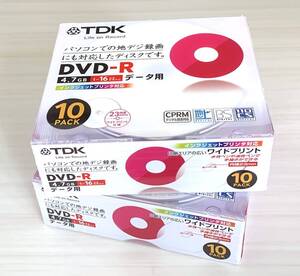 ★未開封美品★送料無料 データ用DVD-R 20枚 (10枚パック×2個) 4.7GB 16倍速 TDK パソコンでの地デジ録画対応 CPRM対応