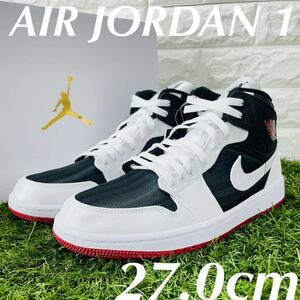 即決 ナイキ ウィメンズ エアジョーダン1 NIKE WMNS AIR JORDAN 1 MID SE UTL AJ1 スニーカー 白 黒 赤 27.0cm 送料込み DD9338-016