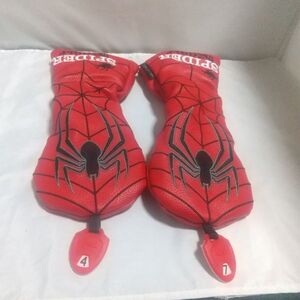 お買い得品 ゴルフ フェアウェイウッド FW用ヘッドカバー スパイダー レッド2本セット