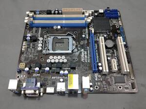 【中古パーツ】BIOS確認のみ、ASROSK H55M-GE ＩＯパネル付 マザーボード　LGA1156 ■MB5522