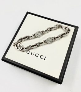 美品 グッチ GUCCI インターロッキングG ブレスレット シルバー925 SV925 16 ロゴ GG 箱 布袋付 約16.8ｇ