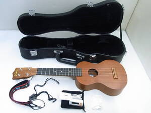 ■Famous■ Ukulele フェイマス ウクレレ FS-1　ハードケース + ストラップ + チューナー セット/ 中古 現状渡し