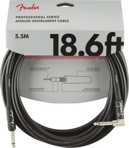 Fender フェンダー Professional Series 楽器用ケーブル シールド 5.5m ギターケーブル Instrument Cables Straight/Angle, 18.6