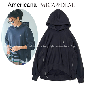 店頭展示品 アメリカーナ mica&deal 別注 コラボ サイドZIP ジップ パーカー ブラック 墨黒 マイカアンドディール Americana マイカーナ