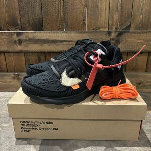 未使用品 OFF-WHITE × NIKE THE 10 AIR PRESTO BLACK/WHITE-CONE US10 28cm AA3830-002 オフホワイト × ナイキ エアプレスト スニーカー