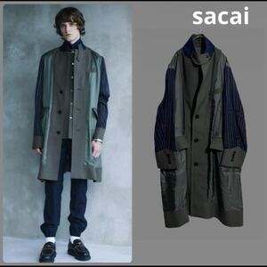 2021年春夏サカイ　異素材ドッキングロングコート　sacai