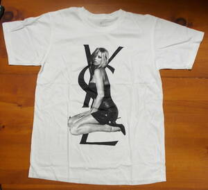 新品 【Kate Moss】 ケイトモス セクシー プリント Tシャツ 白 L // スーパーモデル セレブ