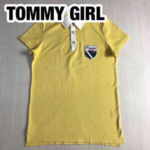 TOMMY GIRL トミーガール 半袖ポロシャツ M イエロー ロゴワッペン