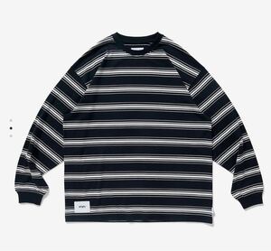 wtaps ダブルタップス 22aw BDY 01 / LS COTTON TEXTAIL マルチボーダーtee BK 03 未使用 