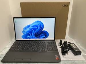 【超美品】富士通 LIFEBOOK AH50/H1 ■AMD Ryzen 7 5700U @ 1.80GHz■メモリ16GB+SSD256GB+DVD■15.6型FHD■Win11【送料無料】◎N6J808