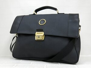 ◆美品◆GIANNI VERSACE ジャンニヴェルサーチ◆メンズ◆ナイロン カーフ レザー 本革◆2way ビジネス バッグ◆ブラック G金具◆A8115