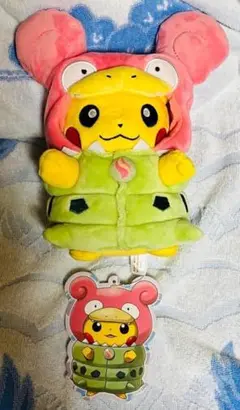 未使用タグ付き！ ポケモン ぬいぐるみ メガヤドランのポンチョを着たピカチュウ