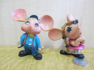 ◇Topo Gigio★トッポ・ジージョ ◇ロージー ◇MARIA PEREGO/マリア・ペレーゴ ◇PVC？/硬いゴム素材 ◇現状品 ◇フィギュア 当時物ペア