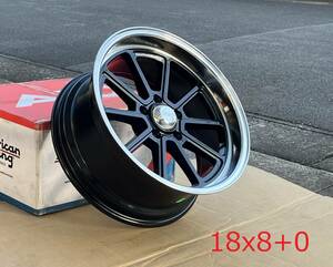 新品！American Racing VN510 Draft 18x8+0 5H PCD120.65 GLOSS BLACK / DIAMOND CUT LIP 深リム USDM 