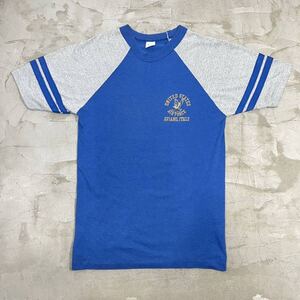 【送料360円】70s ビンテージ ARTEX アルテックス US AIR FORCE ラグラン 半袖Tシャツ ヴィンテージ レディース ブルー リンガーT R-3195