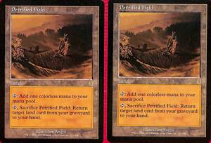 MTG《マジックザギャザリング》　２枚セット　美品　石化した原野/Petrified Field　英語版