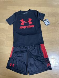 送料込　新品 アンダーアーマー 130cm YSM 半袖 Tシャツ 短パン 男の子 キッズ 子供 ハーフパンツ 135cm 125cm パンツ 上下セット　短パン