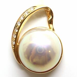 TASAKI(田崎真珠)《K18 天然ダイヤモンド/マベパールペンダントトップ》J 5.1g 0.10ct pearl パール 半円真珠 ジュエリー jewelry EC5/ED0