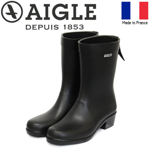 AIGLE (エーグル) ZZFNB67 MYRICA MID レディース ミッドラバーブーツ 001 NOIR AGL053 38-約24.0cm