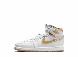 Nike PS Air Jordan 1 Retro High OG "White and Gold" 19.5cm FD2597-107