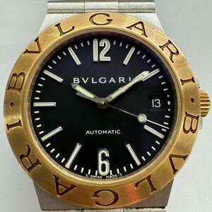 ★1円スタート★BVLGARI ブルガリ ディアゴノ スポーツ メンズ 腕時計 LCV35SG 自動巻き 稼働 SS×YG コンビ 黒文字盤 ベルト純正 箱あり