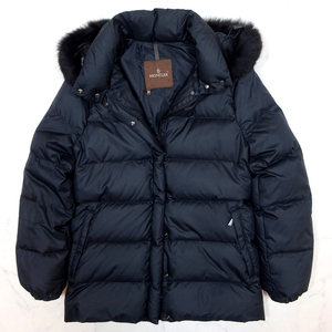 01年-05年 MONCLER モンクレール ダウンジャケット 美品 size 00 ブラック リアルファー ペッパージャパンコーポレーション株式会社