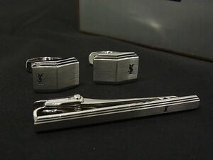 YVESSAINTLAURENT イヴサンローラン カフスボタン ネクタイピン カフリンクス アクセサリー メンズ 2点セット シルバー系 DG1471