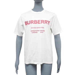 BURBERRY(バーバリー) ロゴ Tシャツ トップス クルーネック S ホワイト白 レッド赤 8017225 40802060616【中古】【アラモード】