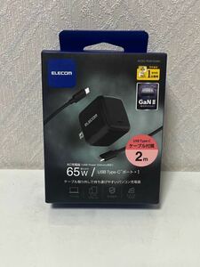 608i0116 エレコム 充電器 ノートPC パソコン 65W USB PD対応 Type-Cケーブル付属 小型 Type-C 1ポート PPS対応 GaN II採用 PSE認証