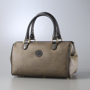 MH0908*イタリア製《FENDI フェンディ》vintage ダブルF FFロゴ ミニボストンバッグ ハンドバッグ 鞄 ブラウン×ブラック