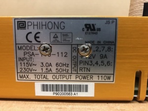 スイッチング電源　PHIHONG 　DC12V　９A　110W　超高音質　PCオーディオ　電源　オーディオ