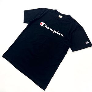 Champion ☆ 胸ロゴ プリント◎ ブラック 半袖 Tシャツ M 定番 スポーツ アメカジ ストリート スケーター 古着MIX チャンピオン■L257