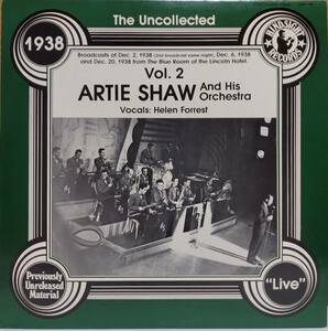 ☆LP Artie Shaw and His Orchestra / Vol.2 1938 US盤 HSR-140 ☆