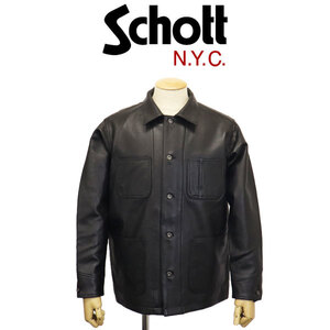 Schott(ショット) 3950079 LAMB LEATHER COVERALL JACKET ラムレザー カバーオール ジャケット 10(09)BLACK M