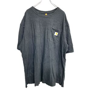 Carhartt 半袖 Tシャツ 2XL カーハート オリジナルフィット ビッグサイズ 胸ポケット ブラック 古着卸 アメリカ仕入 t2406-3798