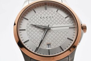 グッチ デイト ラウンド コンビ 126.4 クォーツ メンズ 腕時計 GUCCI