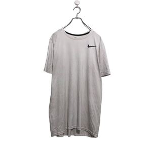 NIKE 半袖 プリント Tシャツ ナイキ L ホワイト ドライフィット スポーツウェア ロゴ クルーネック 古着卸 アメリカ仕入 a604-6807