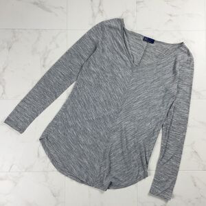 GAP ギャップ VネックTシャツ 長袖カットソー トップス レディース グレー サイズS*MC1053