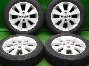 中古 ホイールタイヤ 4本 155/65R14 2019年製 8分山 スズキ ワゴンR 純正 ラジアル タイヤ ダンロップ EC202