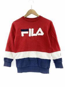 FILA フィラ ロゴ スウェット 140cm 赤系 ◇■ ☆ dja2 子供服