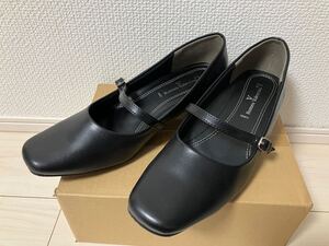 Romeo Valentino ロメオ バレンティノ レディース パンプス リクルート パンプス ストラップ 冠婚葬祭 黒 ブラック ヒール 24.5 3E 幅広 