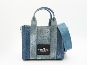 ◇美品【MARC JACOBS マーク ジェイコブス】ザ クリスタル デニム トートバッグ スモール 2S4HTT010H03 トートバッグ