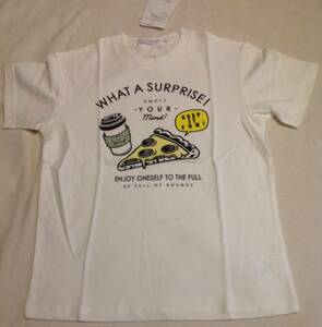 ラスト　新品 　THE SHOP TK　 ピザコーヒープリントTシャツ 　オフホワイト(003) 　14(140cm)　 定価1089円