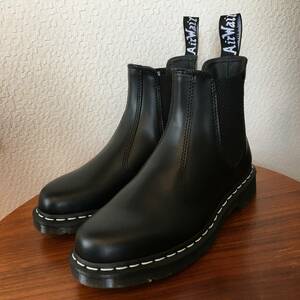 UK5（24.0cm）｜ドクターマーチン Dr.Martens 2976 チェルシーブーツ 黒 ホワイトステッチ 26257001 人気 サイドゴア (新品)(即決)(正規品)